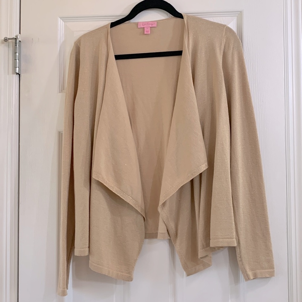 Gold shimmery Lilly Pulitzer cardigan size S